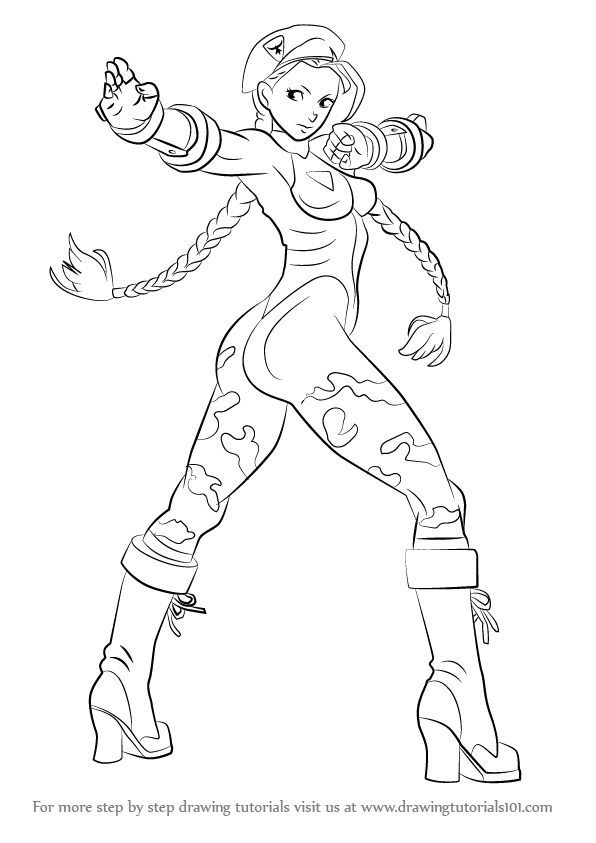 596x843 learn how to draw cammy from street fighter - Street Fighter Drawing