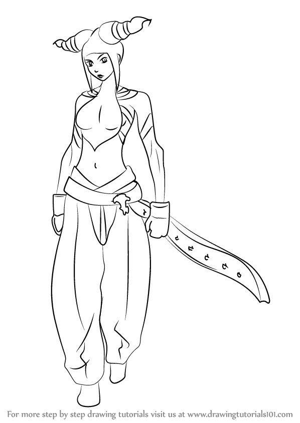 598x844 learn how to draw juri from street fighter - Street Fighter Drawing