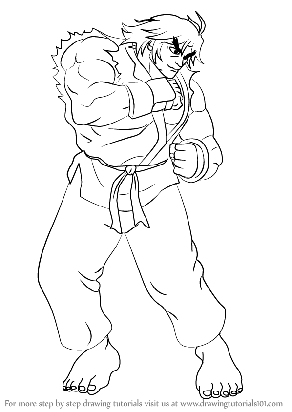 598x844 learn how to draw ken from street fighter - Street Fighter Drawing