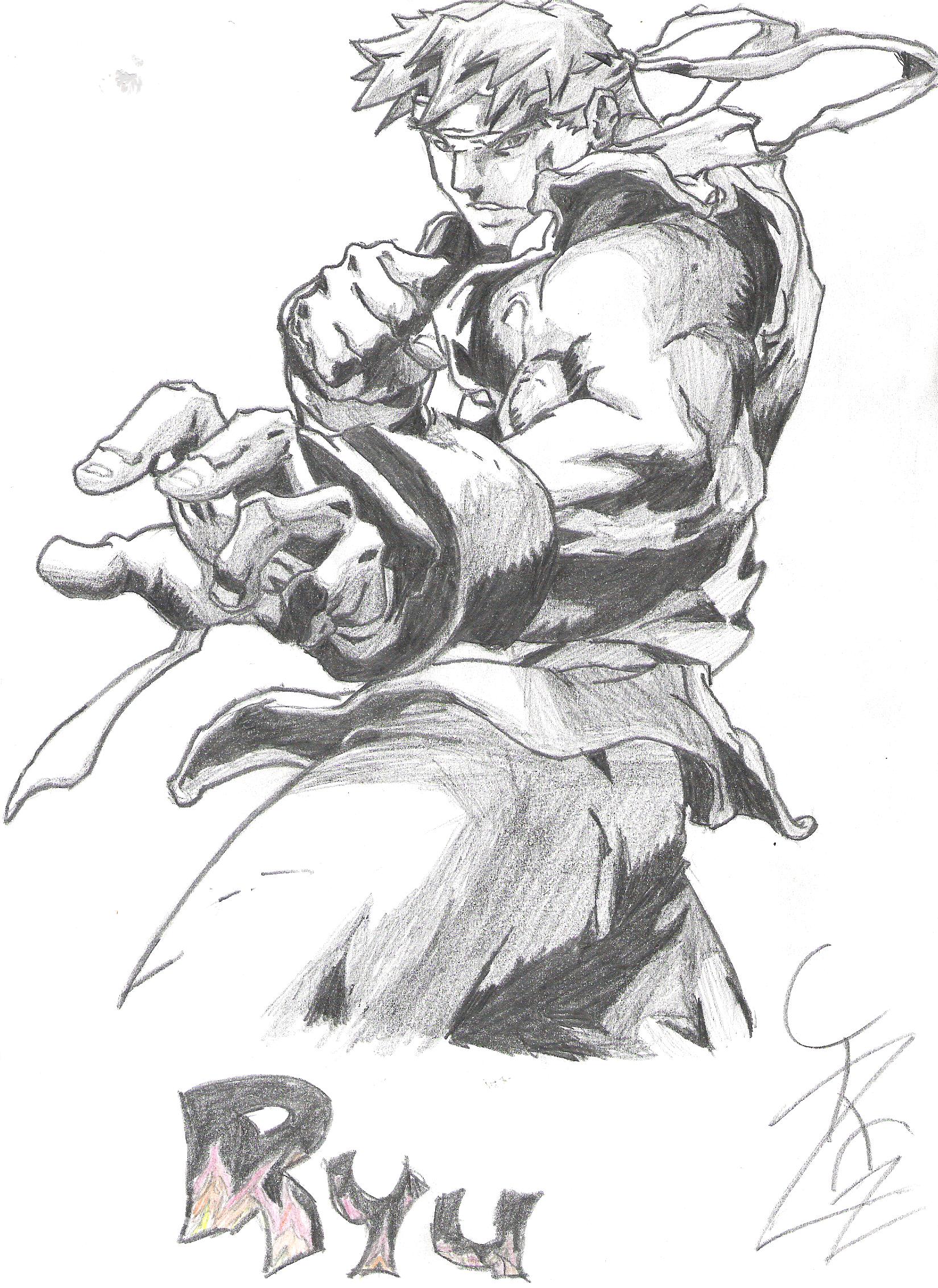 1649x2264 street fighter ryu drawing - Street Fighter Drawing