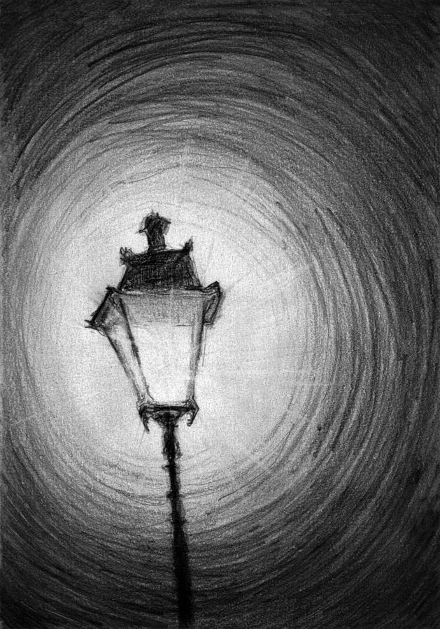 629x900 Old Street Lamp Drawing - Street Lamp Drawing
