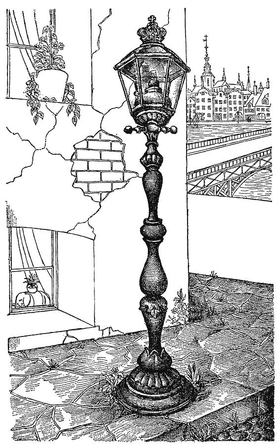 562x900 Andersen Old Street Lamp Drawing - Street Lamp Drawing