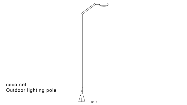 640x360 Autocad Drawing Outdoor Lighting Lamppost Street Roadway Light Dwg Dxf - Street Lamp Drawing