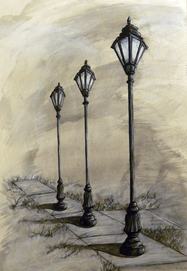 600x869 Pictures Of Lamp Post Shop For This Camera Artwork - Street Light Drawing