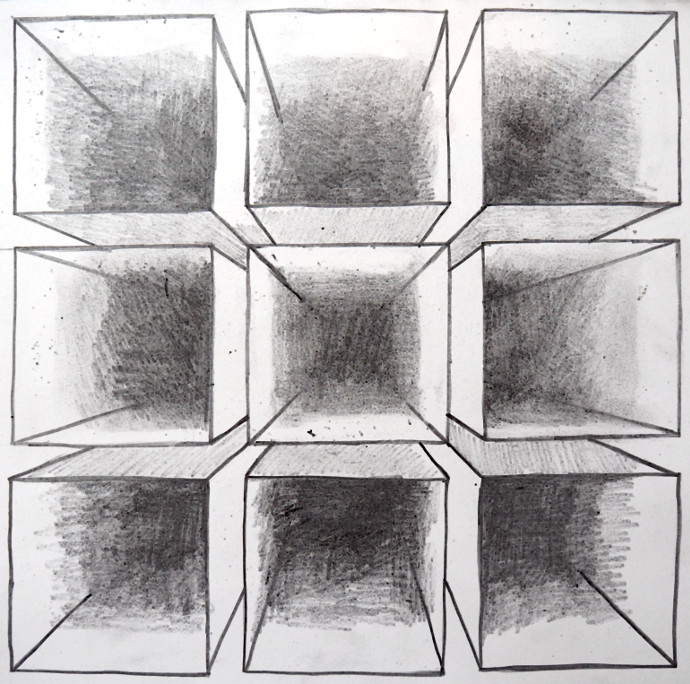 690x684 Single Point Perspective Drawing Of A Street - Street Perspective Drawing