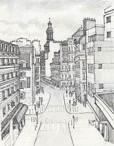 234x300 Paris Street Scene Drawings Fine Art America - Street Scene Drawing