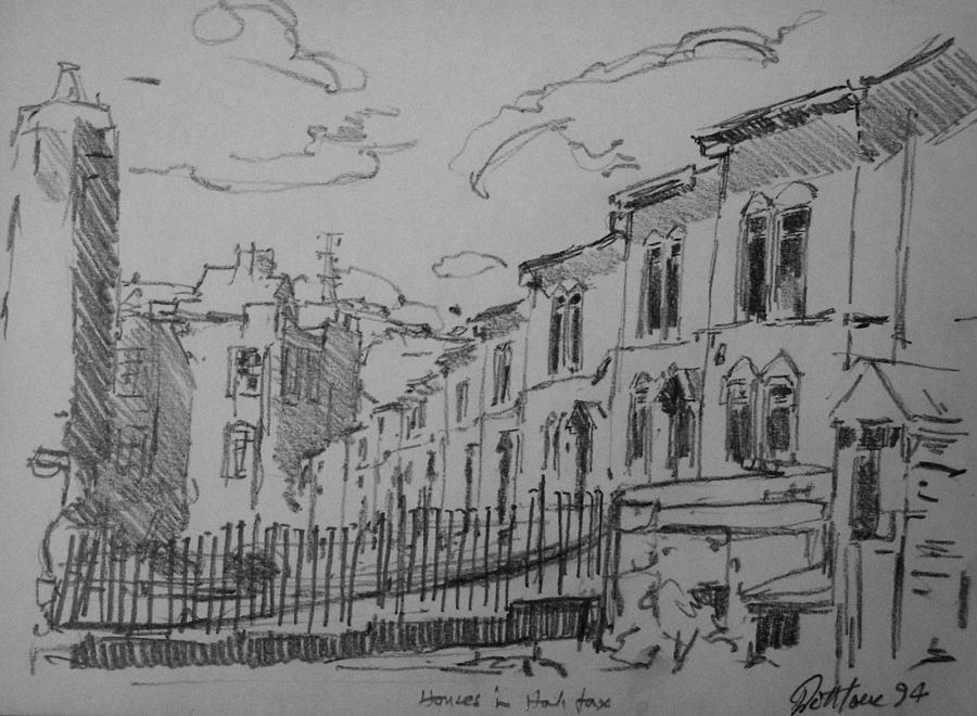 900x660 Street Scene Halifax Drawing - Street Scene Drawing