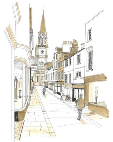 375x469 Bath Street Scene Drawing - Street Scene Drawing