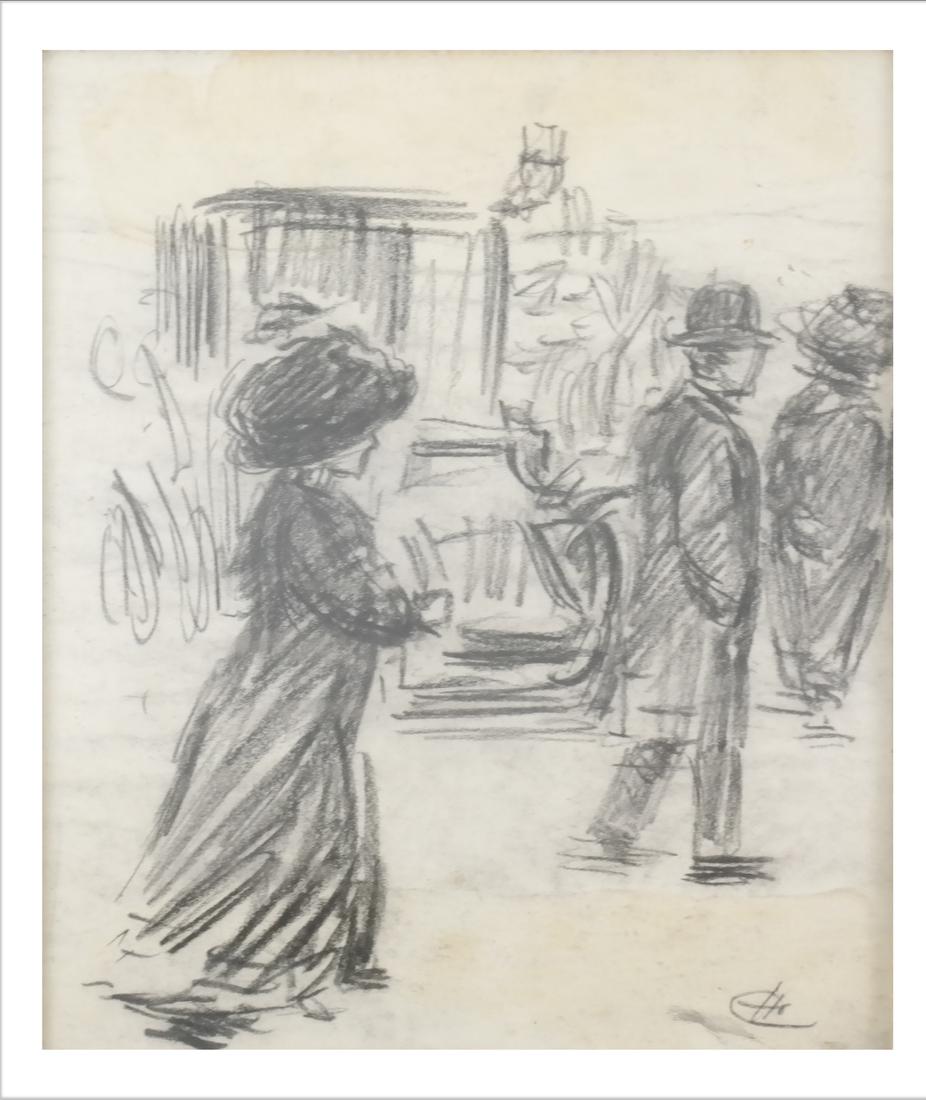 926x1100 Charles Heinlen Street Scene Drawing - Street Scene Drawing