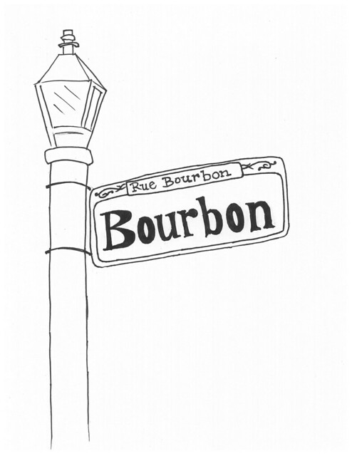 494x640 bourbon street sign drawing sketch coloring page - Street Sign Drawing