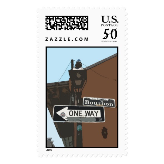 540x540 bourbon street sign drawing postage - Street Sign Drawing