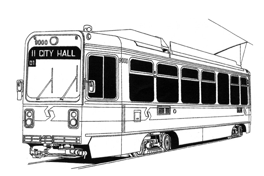 900x600 philadelphia trolley tracks history of the kawasaki trolleys - Streetcar Drawing