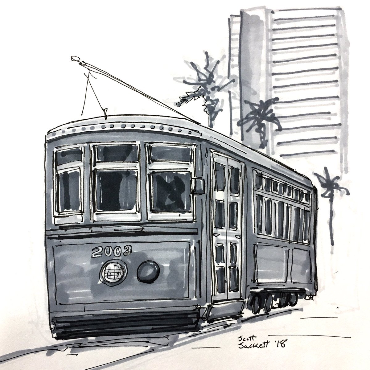 1200x1200 scott sackett on twitter lunch doodle - Streetcar Drawing
