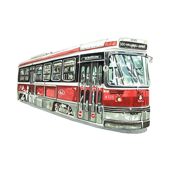 600x600 ttc streetcar greeting card - Streetcar Drawing