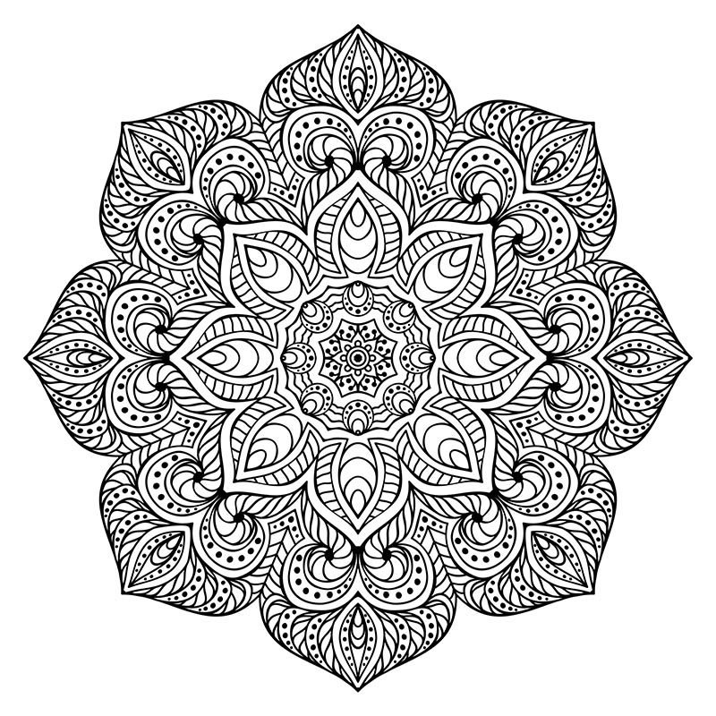 800x800 free downloadable mandala coloring for stress relief herbalshop - Stress Relief Drawing
