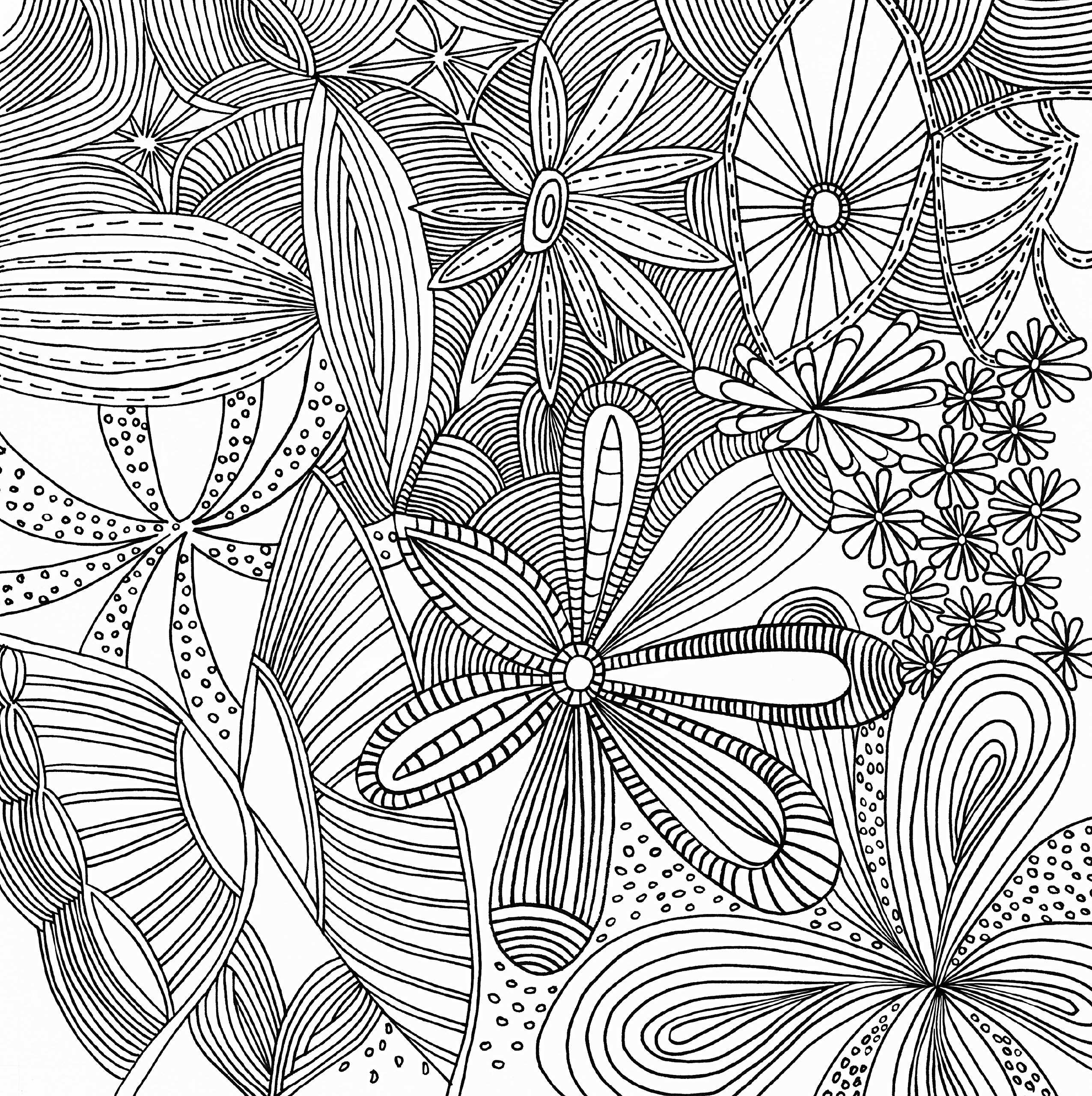 2551x2560 stress relief coloring pages stress relief drawing - Stress Relief Drawing
