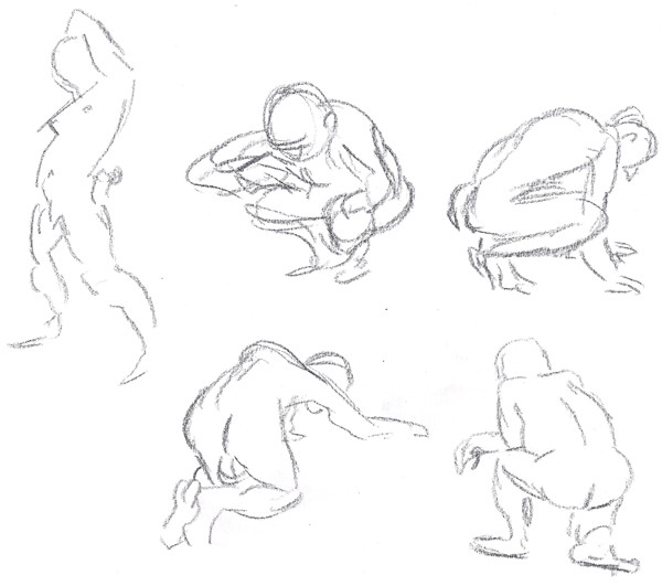 Rafi Animates Gesture Drawing Squat And Stretch - Stretch Drawing. 