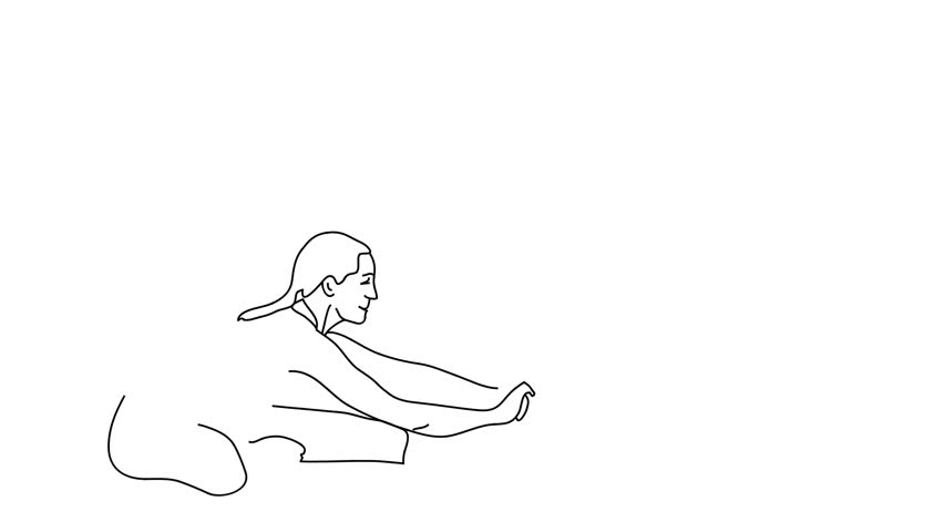 852x480 Workout Stretch Drawing Stock Video Footage - Stretch Drawing