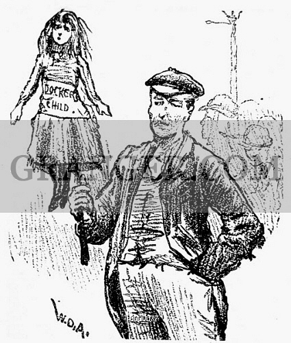 425x500 image of london dock strike - Strike Drawing