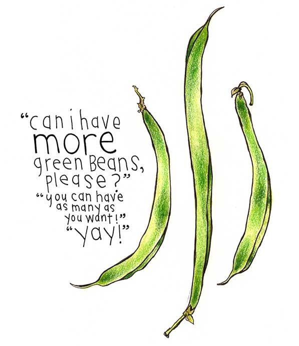 597x692 green beans! have as many as you want! you are what you eat - String Beans Drawing