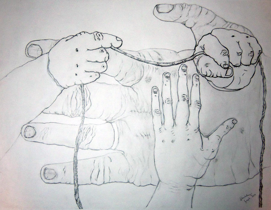 900x698 hands and string drawing - String Drawing