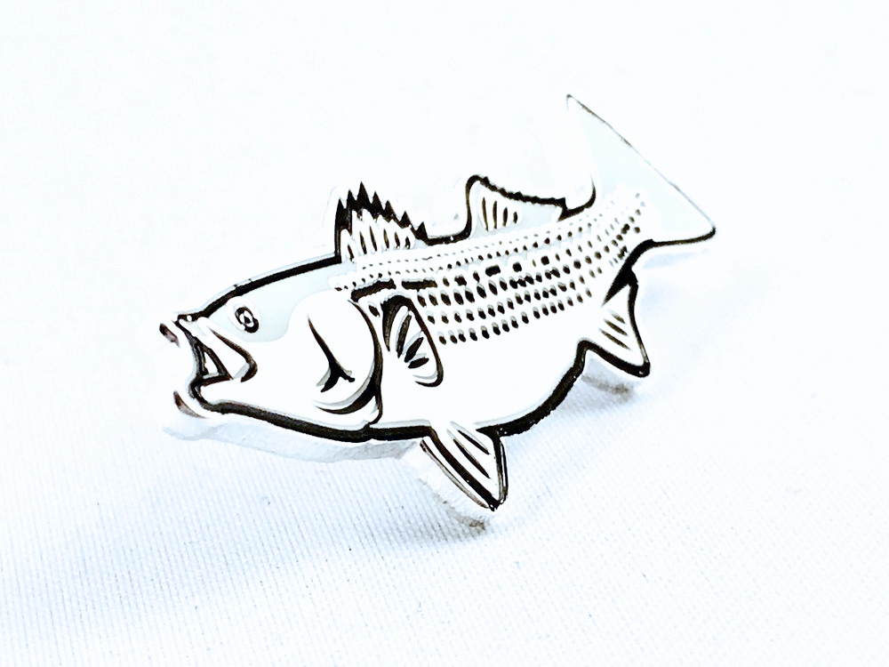 1000x750 striped bass pin fin and pin - Striped Bass Drawing