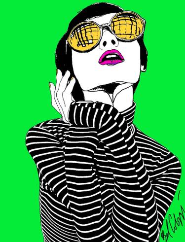 375x491 stripes and sunnies pixie ii limited edition of drawing - Stripes Drawing