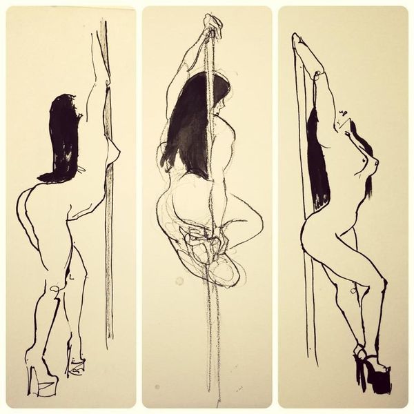 600x600 life drawing with elsc - Stripper Drawing