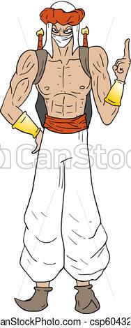 188x470 creative design of arabian strong man draw - Strong Man Drawing