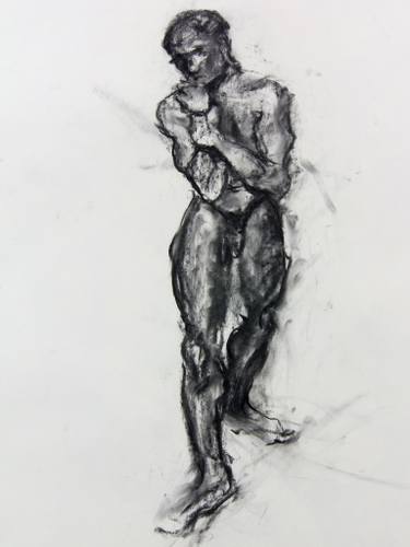 375x500 strong man drawing - Strong Man Drawing