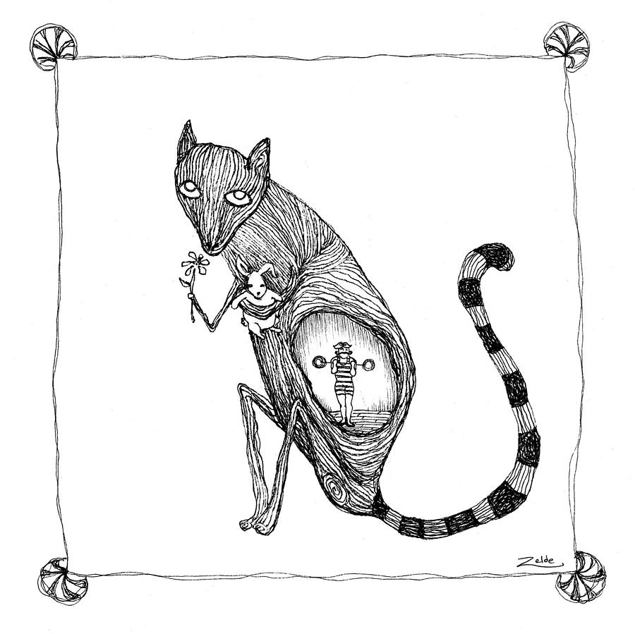 900x899 the lemur and the strongman drawing - Strong Man Drawing