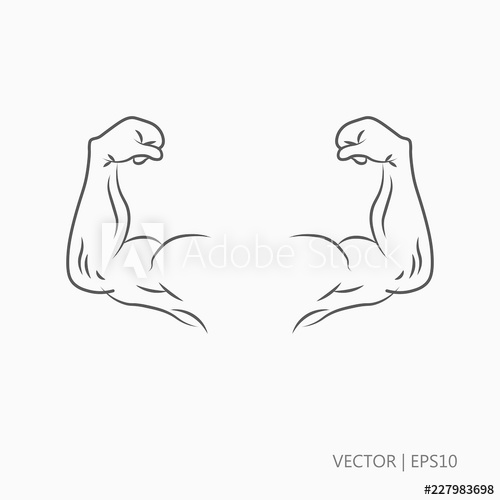 500x500 vector illustration bic hand with muscles hands of a strong - Strong Man Drawing