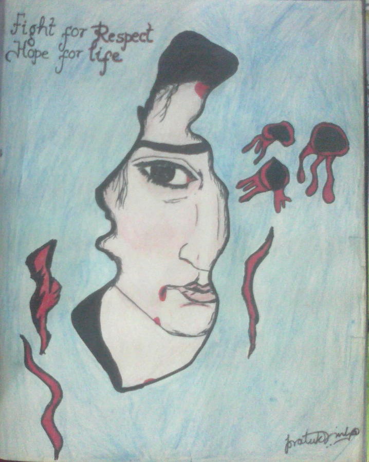 718x900 Life Of Women Struggle Drawing - Struggle Drawing