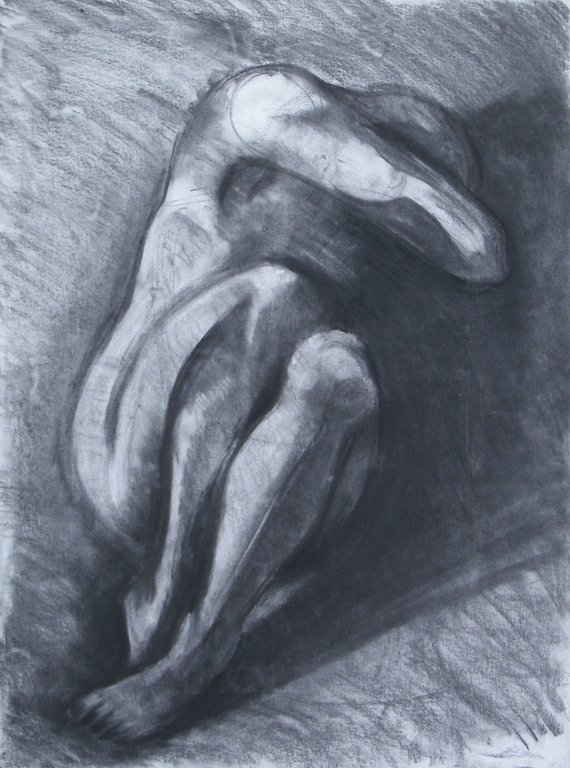 570x768 Struggle Charcoal On Paper Figure Drawing Etsy - Struggle Drawing