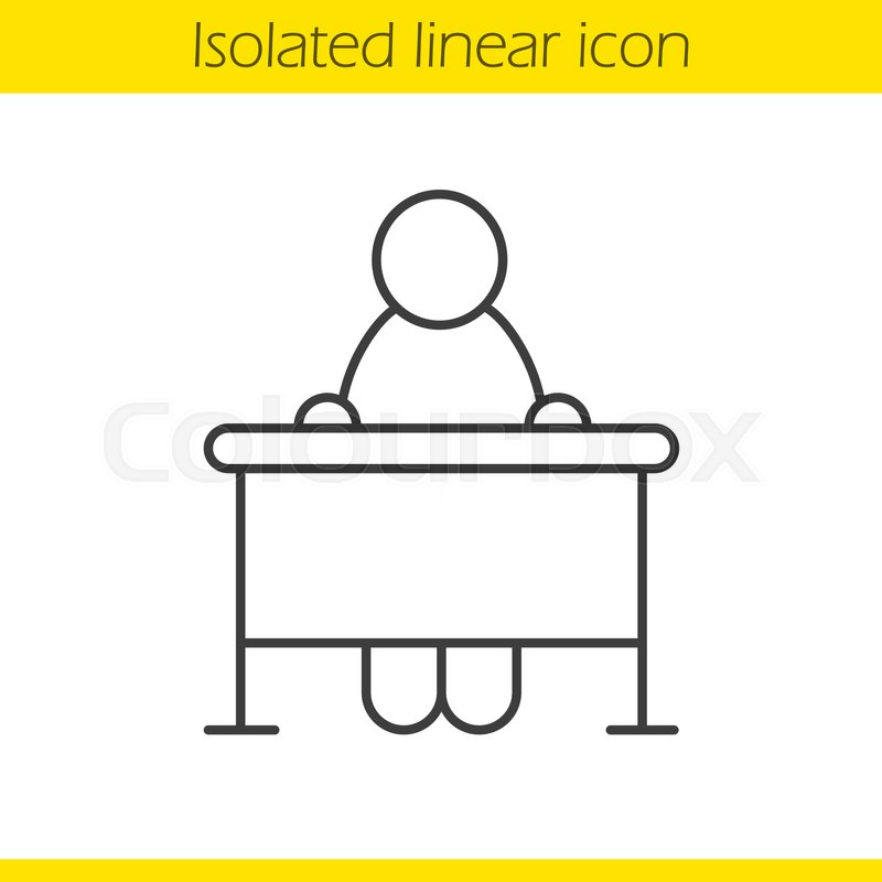800x800 school student linear icon classroom stock vector colourbox - Student Desk Drawing