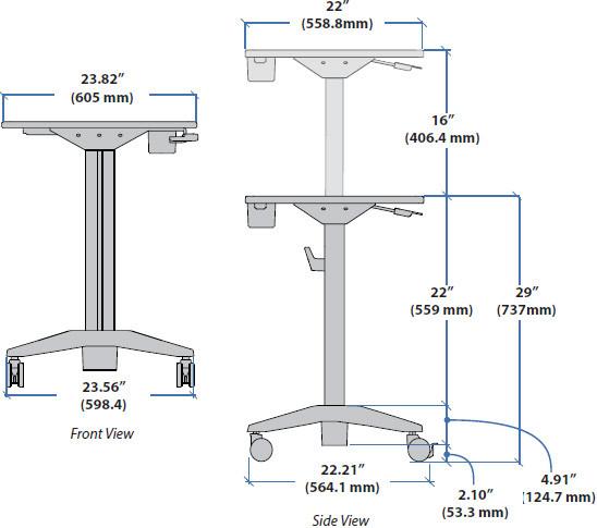 548x485 student standing desk for an activated classroom - Student Desk Drawing