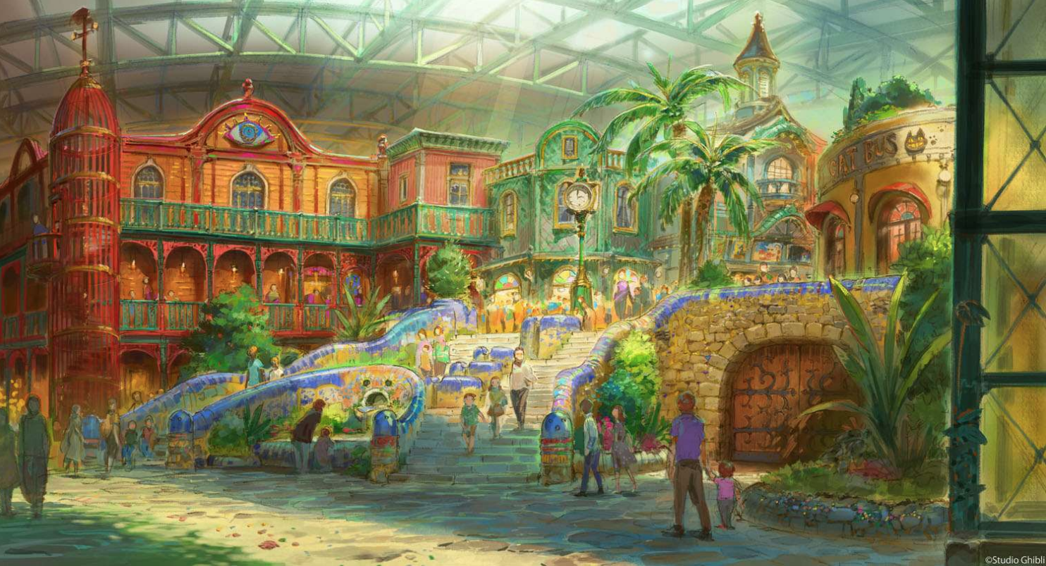 1484x804 studio ghibli releases new drawings of its theme park - Studio Ghibli Drawings