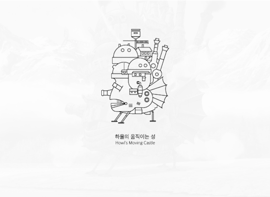 900x657 black and white icons inspired - Studio Ghibli Drawings