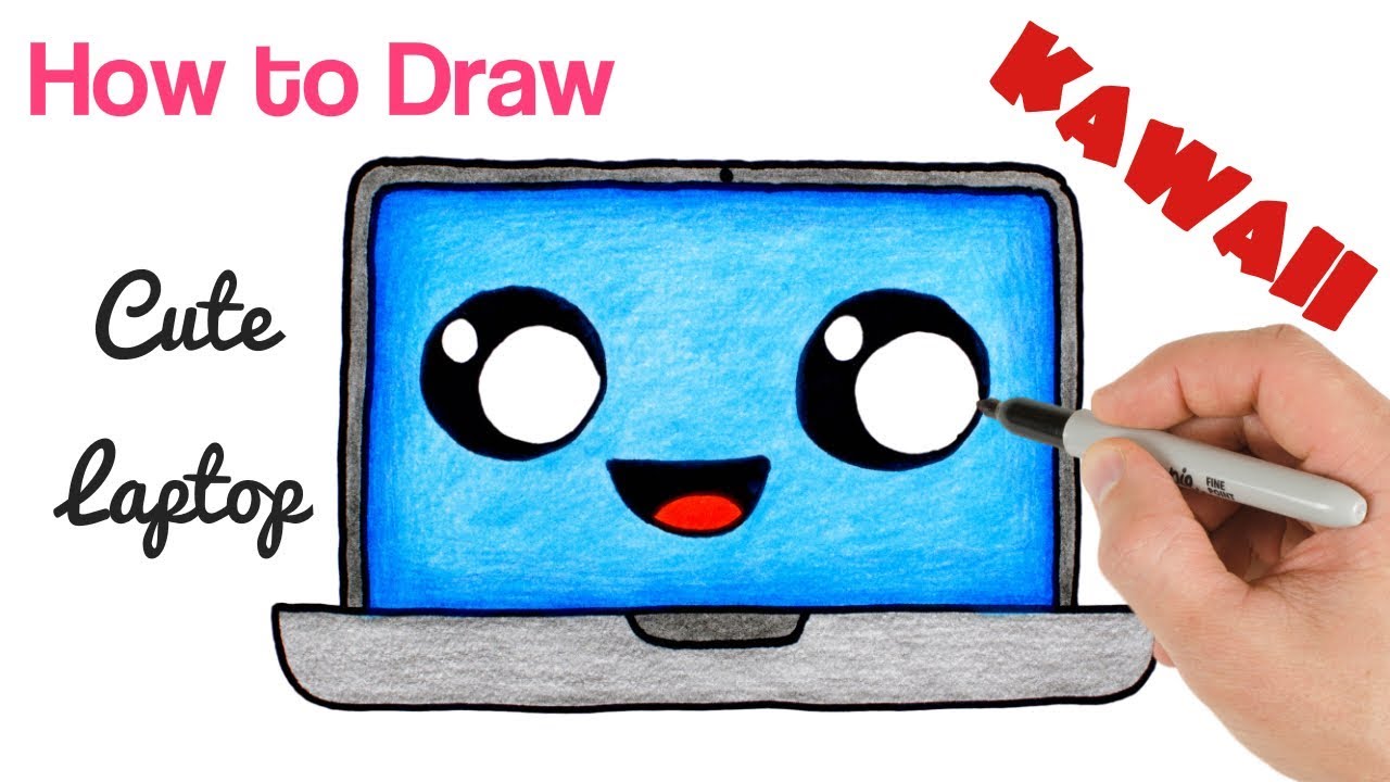 1280x720 how to draw laptop cute stuff drawing easy back to school art - Stuff Drawing