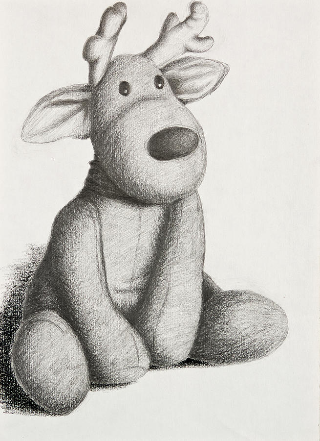 655x900 Stuffed Toy Reindeer Drawing - Stuffed Animal Drawing