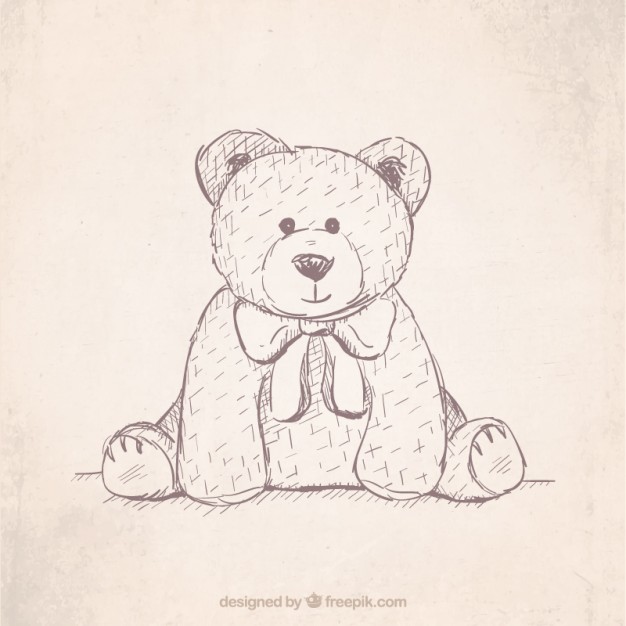626x626 Hand Drawn Teddy Bear Vector Free Download - Stuffed Bear Drawing