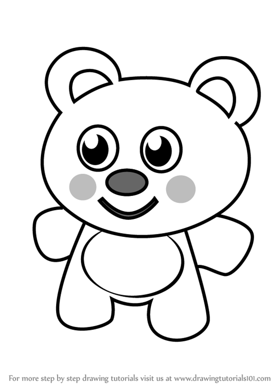 567x800 Learn How To Draw Teddy Bear For Kids - Stuffed Bear Drawing