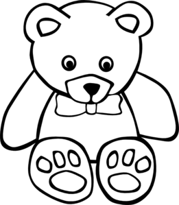 261x299 Teddy Bear Outline Clip Art - Stuffed Bear Drawing