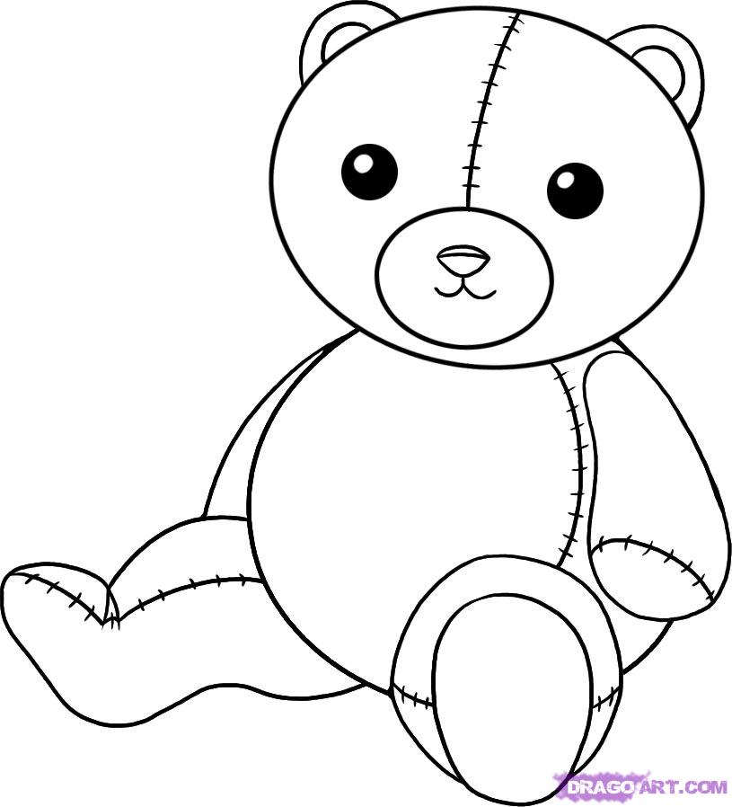 815x898 Draw A Teddy Bear, Step - Stuffed Bear Drawing