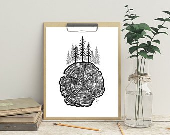 340x270 tree stump drawing etsy - Stump Drawing