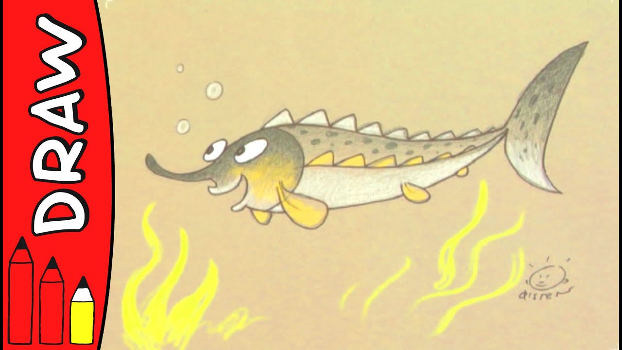 1280x720 How To Draw A Sturgeon Art Ideas For Kids Kristiansen - Sturgeon Drawing