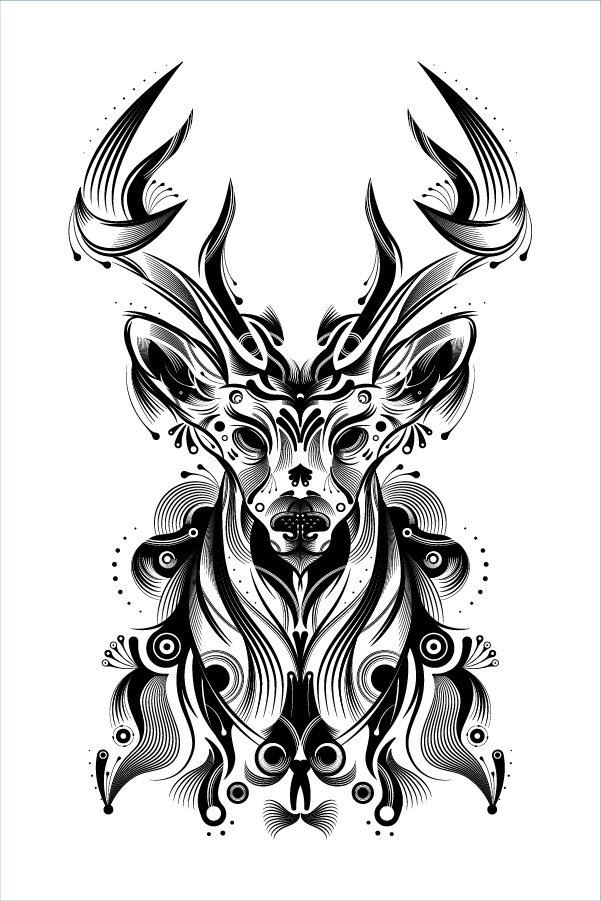 601x901 how to create a stylish deer with brushes and graphic styles - Stylish Drawing