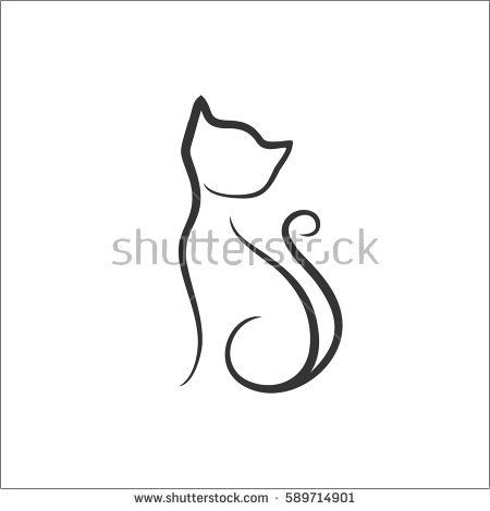 450x470 Cat Stylized Draw Bujo Ideas Cat Tattoo, Drawings, Cats - Stylized Drawing