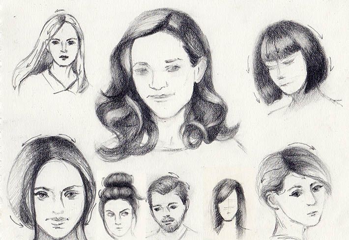 710x488 how to draw hairstyles styles to draw drawing - Subject Drawing