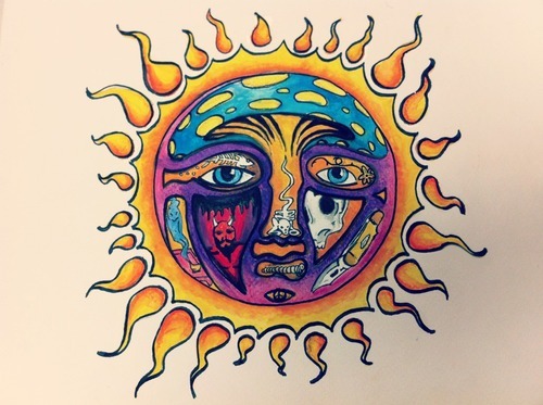 500x373 image about style in drawings - Sublime Sun Drawing